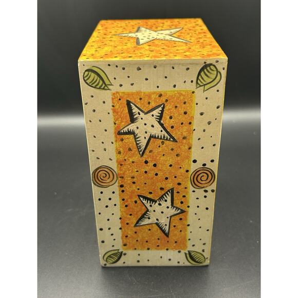 Vintage Folk Art Hand Painted Wooden 4 Drawers Jewelry Box 6.25” Tall Peru - Picture 5 of 9